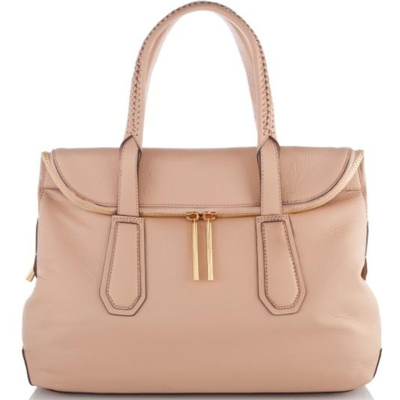 Henri Bendel Debutante Leather Satchel Handbag-Nude/Flesh - Picture 1 of 4